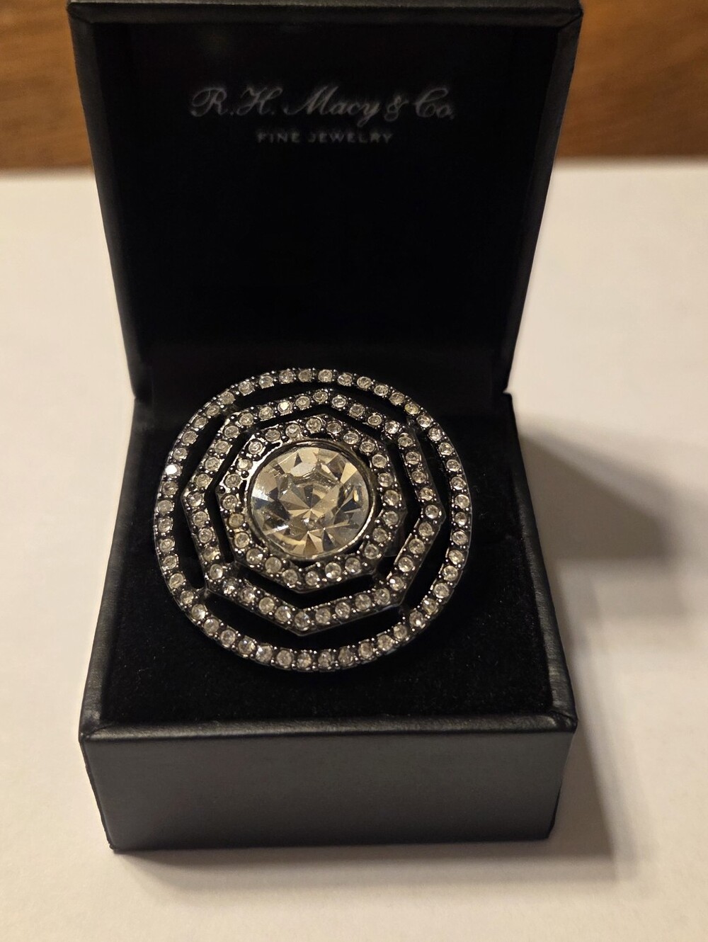 Givenchy Crystal Statement Ring Size 7